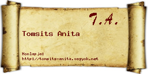 Tomsits Anita névjegykártya