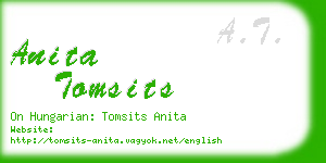 anita tomsits business card